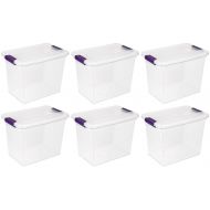MRT SUPPLY 6 Pack 27-Quart Clearview Latch Box Storage Tote Container with Ebook