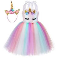 Tutu Dreams Unicorn Costume for Girls 1-12Y with Headband 4 Designs