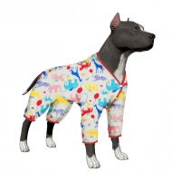 LovinPet Large Dog Clothes Post Surgery Wear, Dog Pajamas, Pitbull 100% Pure Cotton Large Dog Shirt for Labrador Doberman Boxer Short Hairs breed Dog Lightweight Pullover Pajamas/F