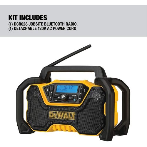  DEWALT DCR028B 12V/20V MAX Bluetooth Cordless Jobsite Radio, Tool Only