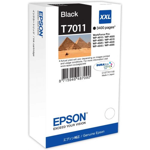 엡손 Epson - Print cartridge - XXL size - 1 x black - 3400 pages - blister - for WorkForce Pro WP-4015 DN, WP-4095 DN, WP-4515 DN, WP-4525 DNF, WP-4595 DNF