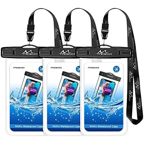  [아마존베스트]MoKo Waterproof Phone Pouch [3 Pack], Underwater Clear Phone Case Dry Bag with Lanyard Compatible with iPhone 11/11 Pro Max, X/Xs/Xr/Xs Max, 8/7/6 Plus, Galaxy S10/S9/S8 Plus, S10e