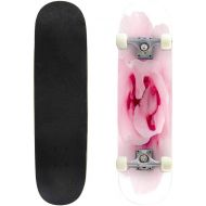 puiuoo Summer Blooming Lotus Skateboard for Beginners Standard Skateboard for Adults Youth Kids Maple Double Kick Concave Boards Complete Skateboard 31x8