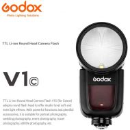 [아마존베스트]Godox V1-C Flash for Canon, 76Ws 2.4G TTL Round Head Flash Speedlight, 1/8000 HSS, 480 Full Power Shots, 1.5s Recycle Time, 2600mAh Lithium Battery, 10 Level LED Modeling Lamp, W/P