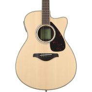 Yamaha FSX830C Small Body Solid Top Cutaway Acoustic-Electric Guitar, Natural