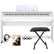 Casio PX770 WH Privia Digital Home Piano, White, with Bench and Adult All-In-One Course: Lesson-Theory-Technic: Level 1