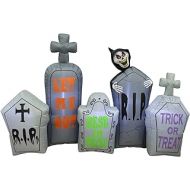 Great Halloween Inflatable Yard Decoration Tombstones Pathway Grim Reaper Air Blown