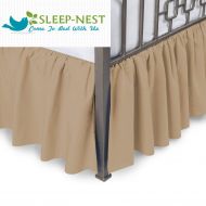 Sleep-Nest Hotel Quality 600 TC Natural Cotton Queen Size 1-Pcs Split Corner Dust Ruffle Bed Skirt 21 Inch Drop Length Easy Fit, Wrinkle & Fade Resistant, Taupe Solid