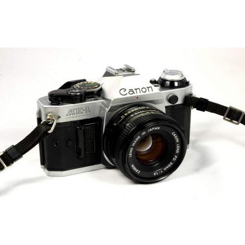 캐논 Vintage Canon AE-1 Program 35mm SLR Camera with 50mm 1:1.8 Lens