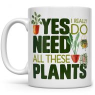 [아마존베스트]Loftipop Plant Lover Coffee Mug, Houseplant Tea Cup, Gardner Landscape Green Thumb Gifts, Yes I Really Do Need All These Plants