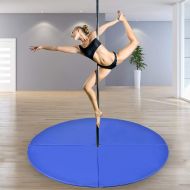 Tangkula TANGKULA Pole Dance Mat Foldable Yoga Exercise Safety Dancing Cushion Steel Pipe Crash Mat, Dia 5ft x 2
