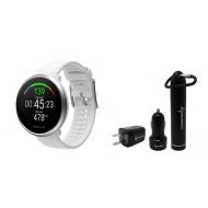 Polar Ignite Waterproof GPS Fitness Watch with Advanced Wrist-Based Heart Rate with Included Wearable4U Power Pack Bundle (S (130-185 mm), White/Silver)