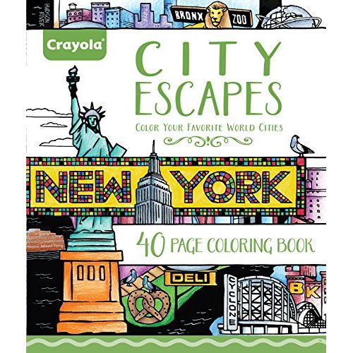  [아마존베스트]Crayola City Escapes Coloring Pages, Gift for Teens & Adult Coloring Enthusiasts, 40pgs