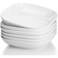 [아마존베스트]Sweese 120.001 Porcelain Square Salad Pasta Bowls - 22 Ounce - Set of 6, White