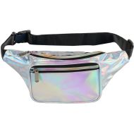 Fotociti Holographic Fanny Pack? Fashion Rave Waist Bag with Adjustable Belt for Women and Men