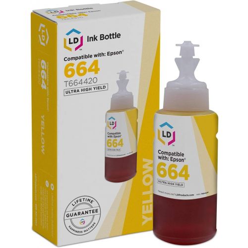 엡손 LD Compatible Ink Bottle Replacement for Epson 664 T664420 High Yield (Yellow)