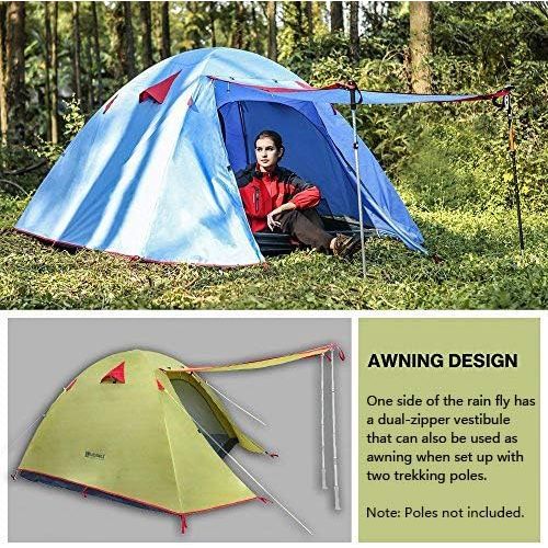  Weanas Backpacking Tent 2 4 Person Camping Tent Lightweight Waterproof Windproof Two Doors Easy Setup Double Layer Outdoor Tents for Family Camping Hiking Mountaineering
