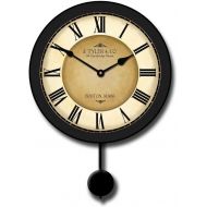 The Big Clock Store Galway Black Pendulum Wall Clock, Available in 5 sizes, Whisper Quiet, non-ticking