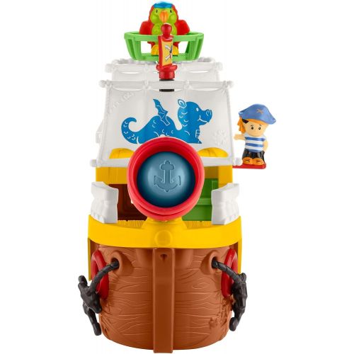  Fisher-Price Little People Pirate Ship playset with music, sounds and action for toddlers and preschool kids ages 1-5 years