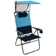 Beach RIO Gear Hi-Boy 17 Extended Seat Height Folding Aluminum Canopy Chair - Blue Sky/Navy