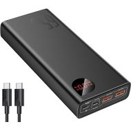 Baseus Power Bank, 65W 20000mAh Laptop Portable Charger, Fast Charging USB C 4-Port PD3.0 Battery Pack for MacBook Dell XPS IPad iPhone 14/13/12 Pro Mini Samsung Switch