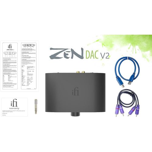  iFi Zen DAC V2 and iFi iPower2 5v Bundle - Desktop Digital Analog Converter with USB 3.0 B Input only / Outputs: 6.3mm Unbalanced / 4.4mm Balanced / RCA - MQA DECODER - Audio Syste