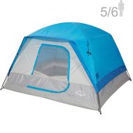 Toogh 5-6 Person Camping Big Horn Tent Waterproof Backpacking Double Layer Tents for Outdoor Sports 10 x 9 -Center Height 74in [Blue] Provide Top Rainfly, Advanced Venting Design