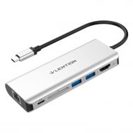 LENTION USB-C Digital AV Multiport Hub with 4K HDMI, 2 USB 3.0, Card Reader, Type C Charging and Gigabit Ethernet Adapter Compatible MacBook Pro 13/15 (Thunderbolt 3), 2018 MacBook
