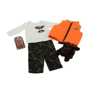 RBS Baby Boy Camo Moose Vest Set with Flopsie Moose and Orange Camo Pacifiers