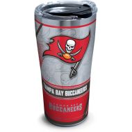Tervis 1266694 NFL Tampa Bay Buccaneers Edge Stainless Steel Tumbler with Clear and Black Hammer Lid 20oz, Silver