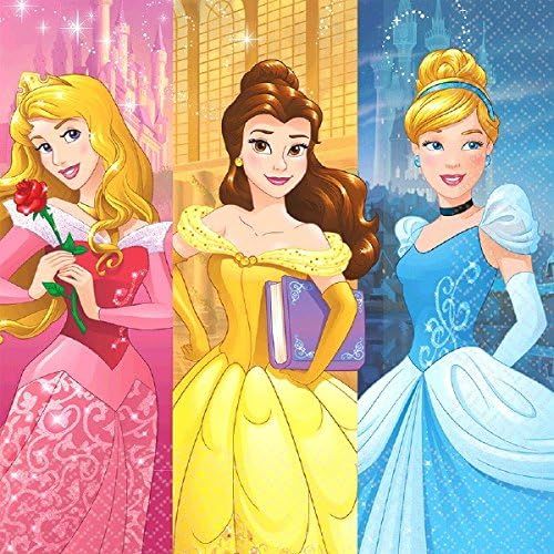  American Greetings Disney Princess Paper Lunch Napkins, 16 Count
