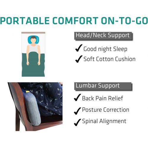 트렉 TREKOLOGY Inflatable Pillow for Camping Removable Cover, Camping Pillows for Sleeping, Backpacking Pillow, Hiking Pillow, Compact Ultralight Blow Up Air Travel Inflating Pillow, Compressible