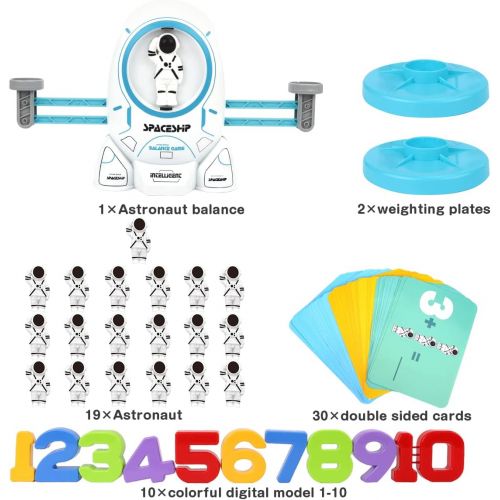  [아마존베스트]Nueplay Kids Toys for Age 3 4 5 6 7+ Year Old Boys Girls Gifts Space Balance Number STEM Educational Preschool Learning Counting Math Fun Games