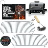 Stainless Steel Rack Set for Ninja Woodfire Outdoor Grill and Smoker with Waterproof Cooking Guide Accessory OG701 OG751 7-in-1 Wood Fire Electric Air Fryer Accessories, Dishwasher Safe by INFRAOVENS