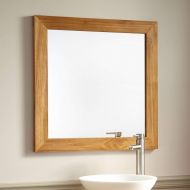 Signature Hardware 412239 Wulan 27-5/8 x 28 Teak Framed Bathroom Mirror