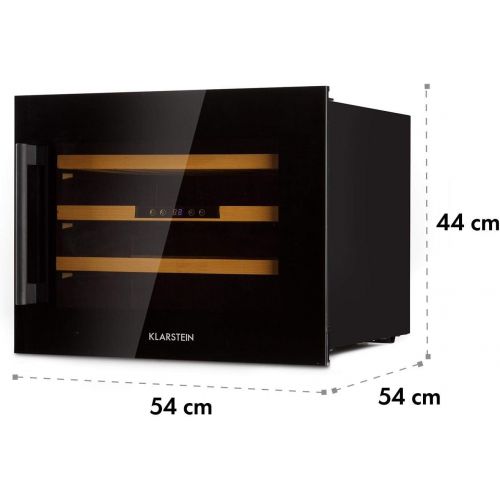  Klarstein Vinsider 24 Onyx Edition Weinkuehlschrank mit Glastuer - Weinkuehler, Weintemperierschrank, Einbaugerat, 24 Weinflaschen, 5-22 °C, LED-Display, 3 Boeden, Innenraumbeleuchtung