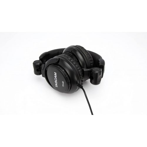  Tascam TH-02 Closed Back Studio Headphones, Black