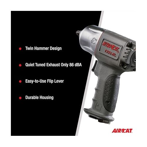  AirCat Pneumatic Tools 1355-XL: Nitrocat Composite Impact Wrench 700 ft-lbs - 3/8-Inch