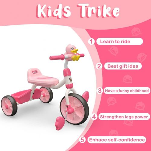 [아마존베스트]Ancaixin 3 in 1 Kids Tricycles for 1-4 Years Old Kids with Detachable Pedal and Training Wheels | Baby Balance Bike Riding Toys for 2 Year Old Boys Girls | Infant Toddler First Birthday New