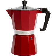 Primula Classic Stovetop Espresso and Coffee Maker, Moka Pot for Italian and Cuban Cafe Brewing, Greca Coffee Maker, Cafeteras, 6 Espresso Cups, Red