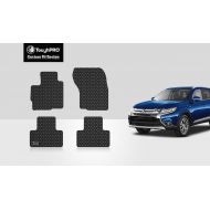 ToughPRO Floor Mats Set (Front Row + 2nd Row) Compatible with Mitsubishi Outlander Sport - (Made in USA) - Black Rubber - 2011, 2012, 2013, 2014, 2015, 2016, 2017, 2018, 2019