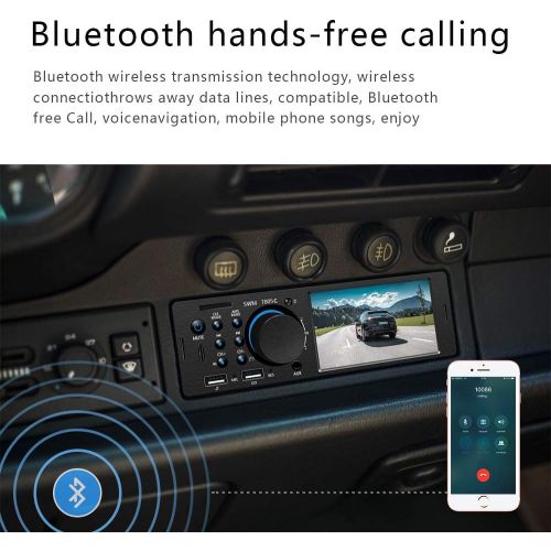 [아마존베스트]MP5 Car Player AMprime 1 Din Car Radio 4.1 Inch Touch Screen Music Player Car Stereo Bluetooth Dual USB AUX SD + Backup Camera