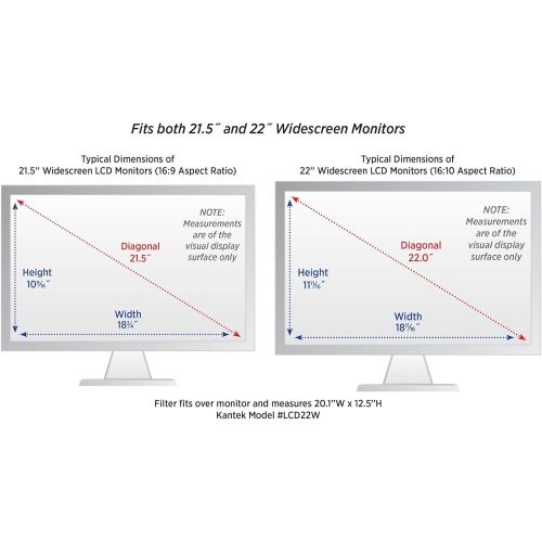  [아마존베스트]Kantek LCD Protect Deluxe Anti-Glare Filter for 21.5-Inch and 22-Inch Widescreen Monitors (LCD22W)