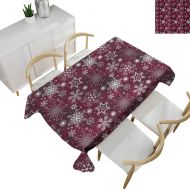 Familytaste Snowflake,Tablecovers Rectangular Colorful Festive Christmas Pattern with Snowflakes and...