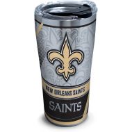 Tervis 1266666 NFL New Orleans Saints Edge Stainless Steel Tumbler with Clear and Black Hammer Lid 20oz, Silver