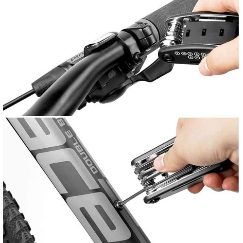  WOTOW 16 in 1 Multi-Function Bike Bicycle Cycling Mechanic Repair Tool Kit with 3 pcs Tire Pry Bars Rods