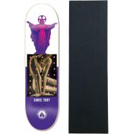 Black Label Skateboards Black Label Skateboard Deck Chris Troy Juxtapose White/Purple 8.5 x 32.38 with Grip