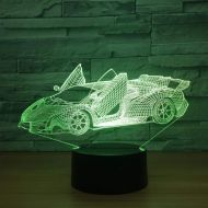 KKXXYD 7 Color Change 3D Led Desk Lamp Sports Car Modelling Gradient Atmosphere Lighting Fixture Cool Boy Bedside Decor Toy Night Light