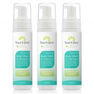 No Rinse Body Wash & Shampoo by Nurture | Hospital Grade Full Hair & Body Cleansing Foam with Aloe Vera - Non Allergenic - Non Sensitizing - Rinse Free Wipe Away Foaming Cleanser -