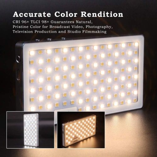  Iwata-Tech Iwata GL-01 117 LED Bi-Color Dimmable On-Camera Led Video Light, OLED Screen, CRI96+ TLCI98+ Accurate Color, 3000-5500K Adjustable, 2800lux High Brightness, Aluminum Body with PERG